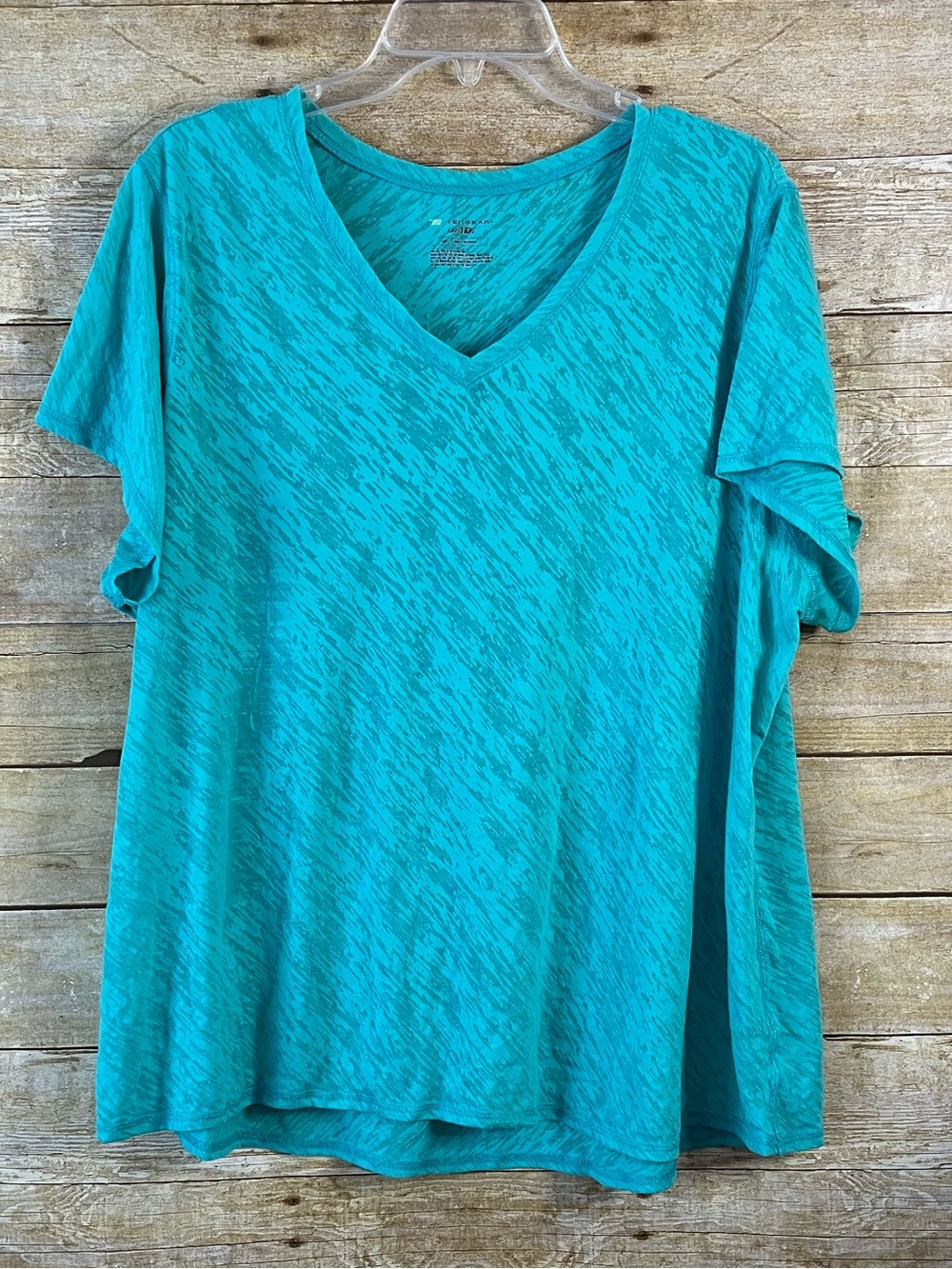 Tek Gear Plus Size Athletic V-Neck Short Sleeve T-Shirt Top in Teal EUC Size 2X
